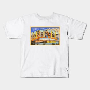 Greetings from Medford, Oregon - Vintage Large Letter Postcard Kids T-Shirt